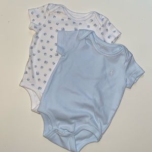 2 Ralph Lauren Blue Bodysuits 3 Months